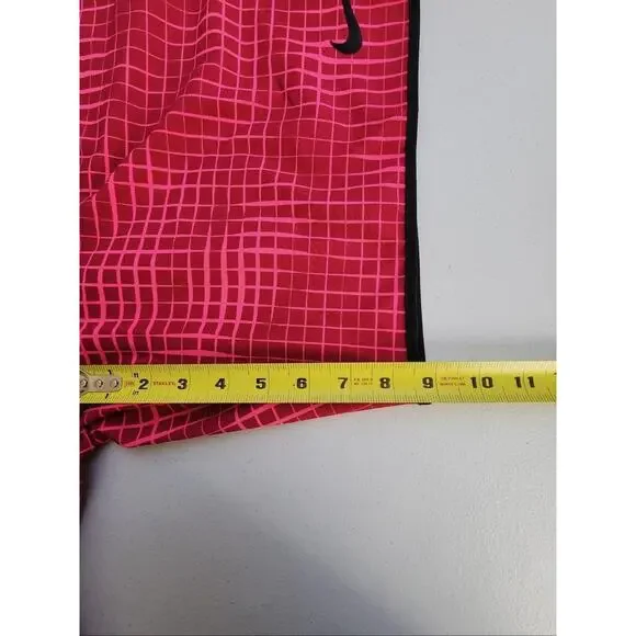 Nike Shorts Womens Extra Large Red Pink Grid Print Running Training Athletic - Picture 6 of 10